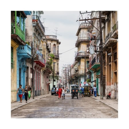 Philippe Hugonnard 'Street Scene Havana 3' Canvas Art,14x14